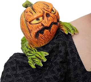 Spooky Spectacle: Latex Pumpkin Shoulder Puppet for Halloween Fun
