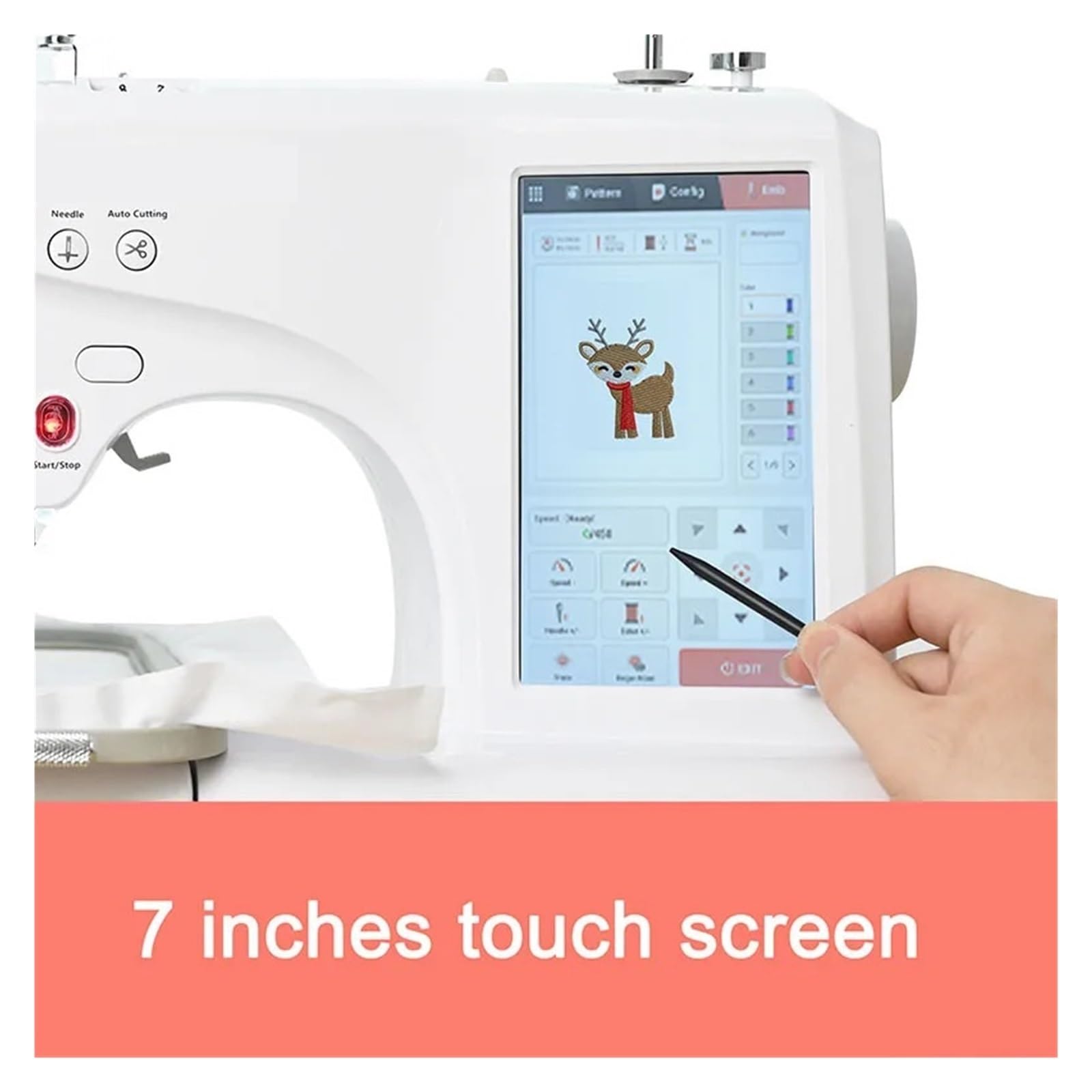 Máquina De Bordar Doméstica For Ropa, Máquina Automática Computarizada Que Incluye Hilos, Bobinas Estabilizadoras Arrancables FáCil De Usar