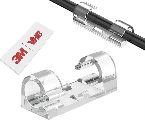 40 clips adhesivos fuertes para cables con 50 tiras, clips de alambre, organizador de cables, terminador de gestión de cables, abrazadera de