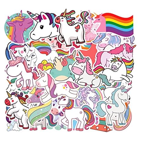 MenYiYDS 50 Pegatinas de Unicornio de PVC Reutilizables Cover