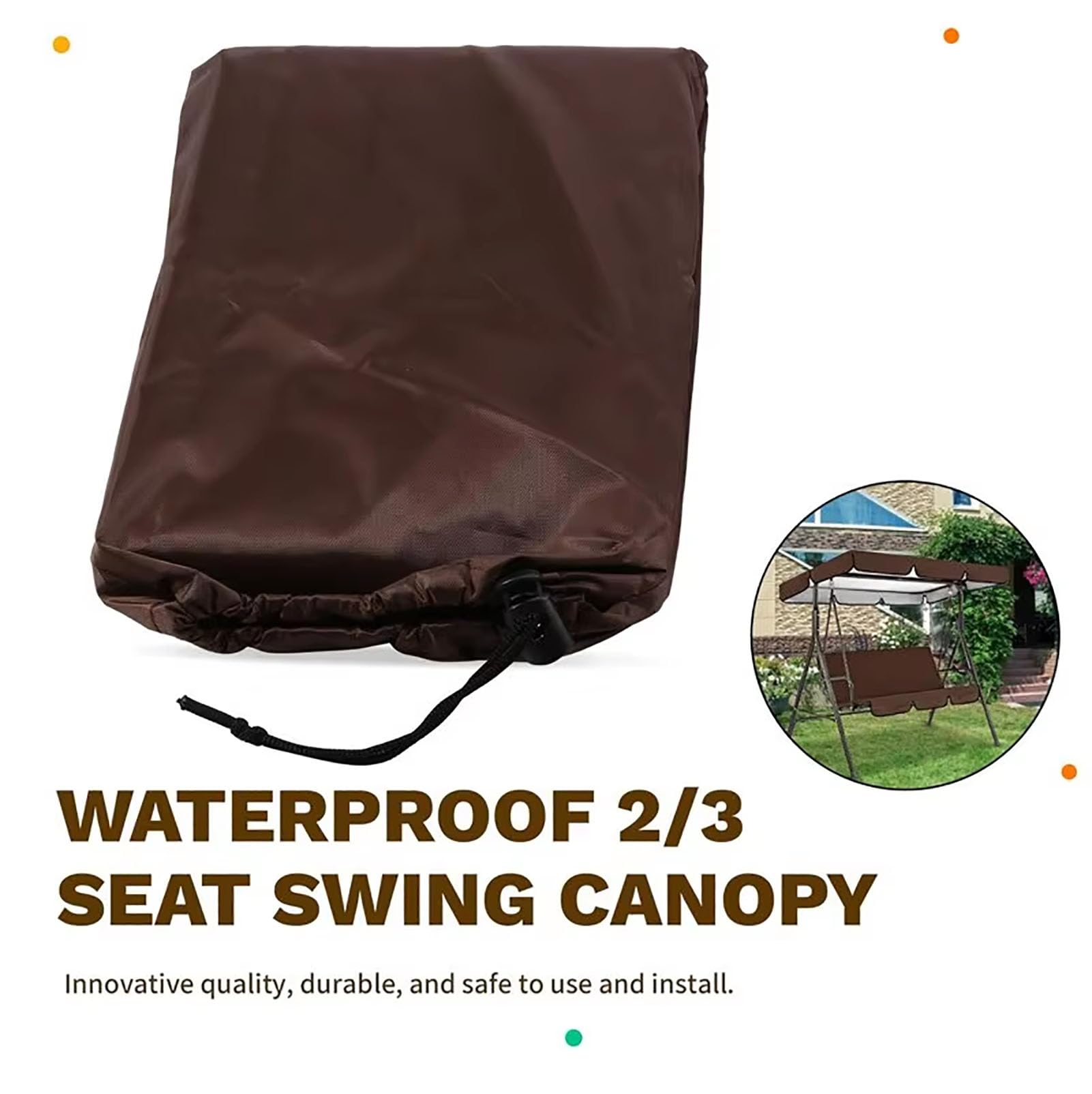 Tenda da Sole per Altalena da Giardino a 2-3 posti, 420D Tetto di Ricambio per Dondolo da Giardino, Impermeabile e Protezione, Copertura per Altalena,Rosso,200 * 145 * 18cm