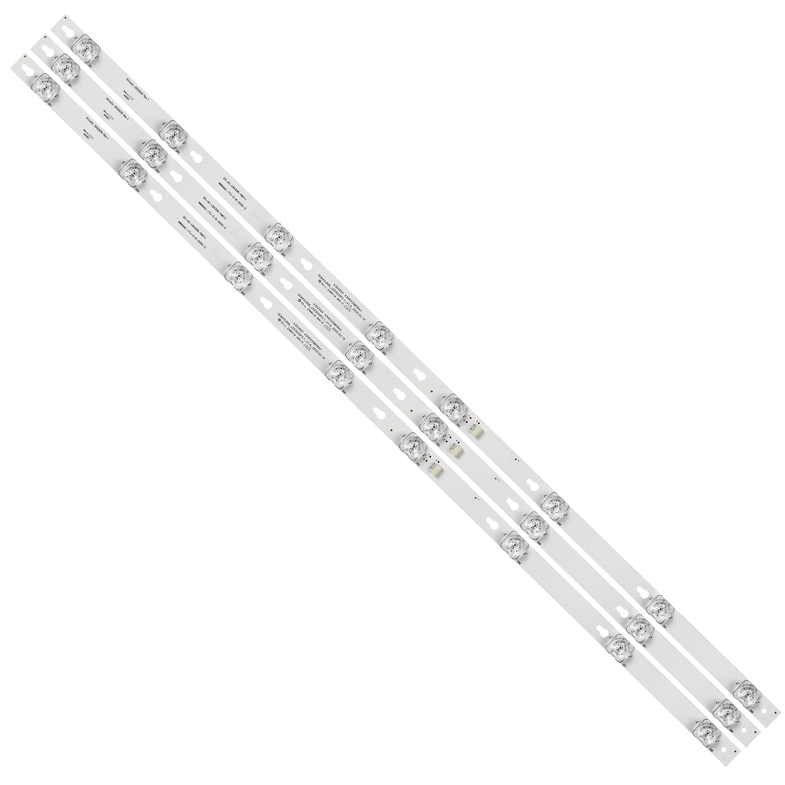 Tira de LED Tot_43D2900 de 8 lámparas para reparación de TV TCL 43" (Pack de 10 conjuntos)