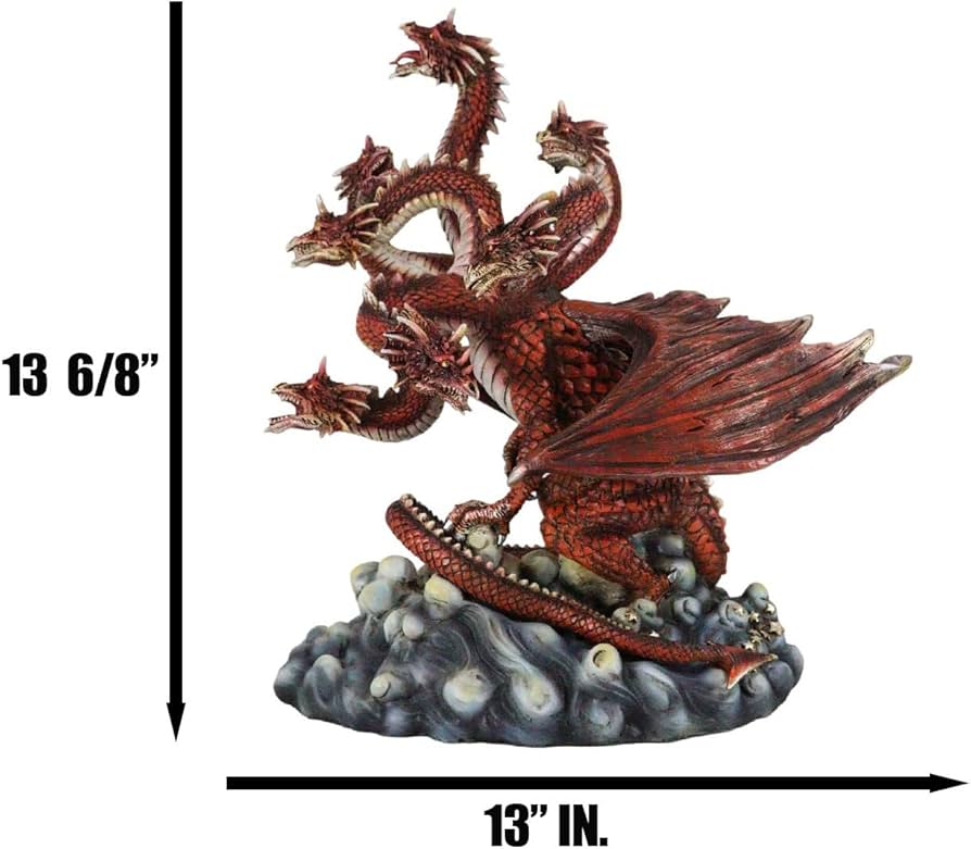 Amazon.co.jp: Ebros ギフト レッド 7頭の火山 ハイドラ ドラゴン 轟き