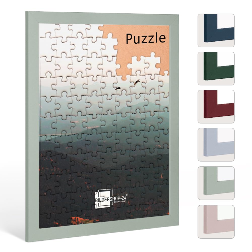 Bildershop-24 Puzzlerahmen Paris Pastellgrün 48x64cm (ca. 1000 Teile)