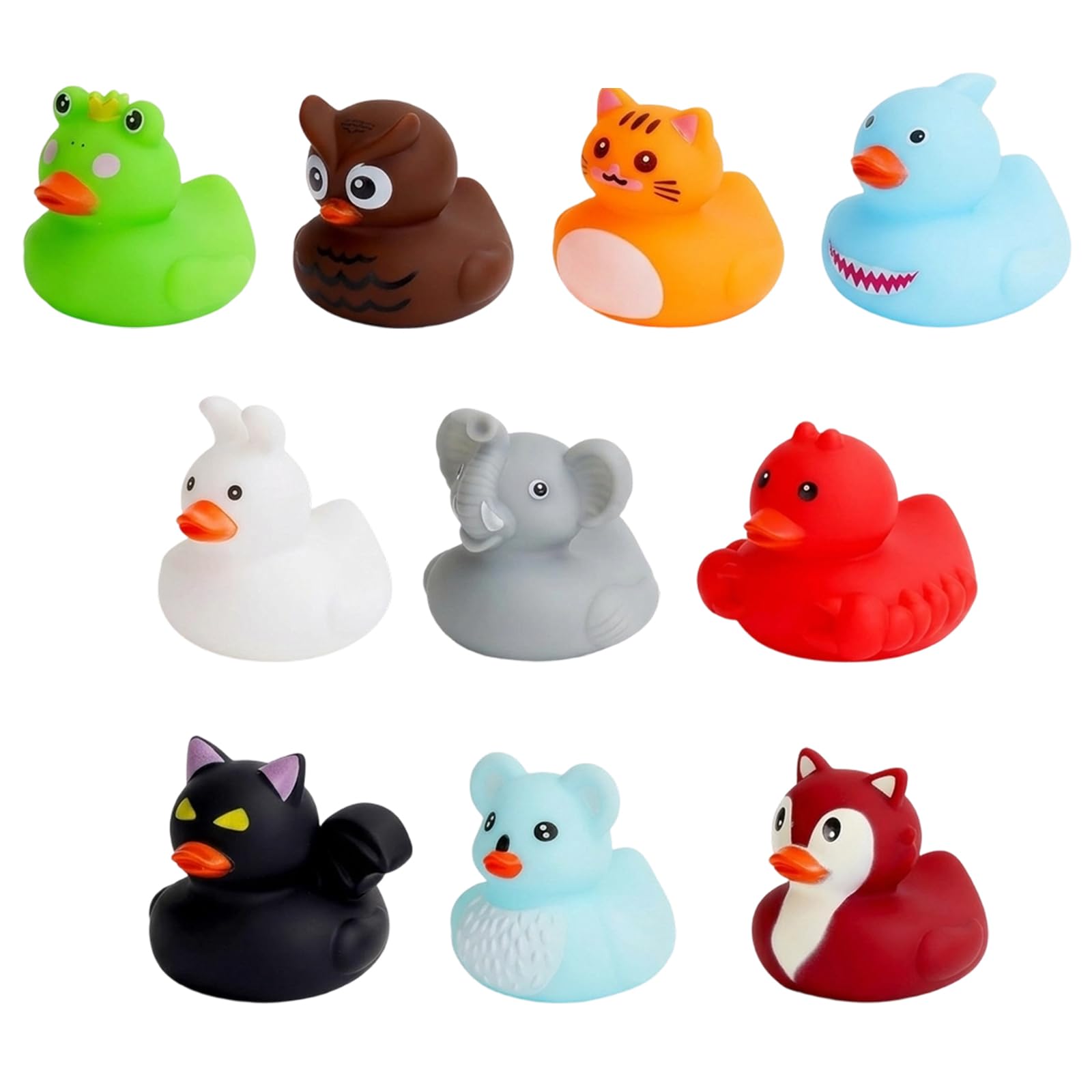 10Pcs Rubber Ducks Multipack, Rubber Ducks Bath For , Animal Shaped Floating Ducks For Bathtub Sensory Play