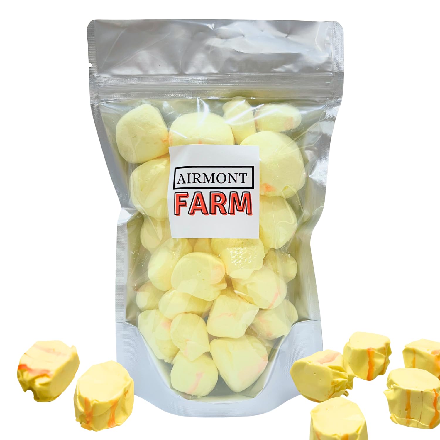 Freeze Dried Candy Banana Salt Water Taffy 2 oz - Cut To Bite Sized Pieces - Ships In Box - Deliciously Crunchy, Intense Flavor, Lightweight Snack (Banana)