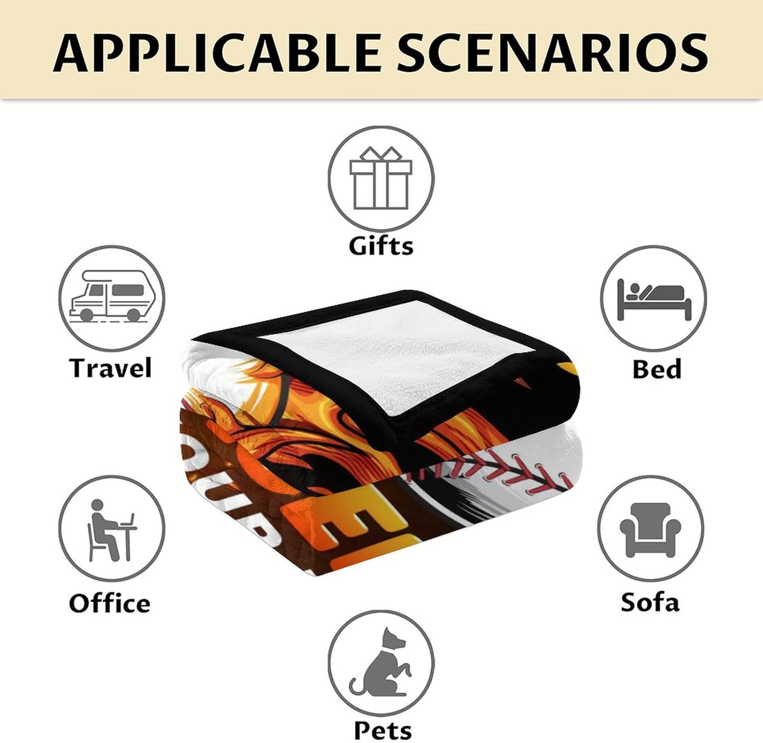 Personalized Baseball Gifts for Boys 8-12 - Baseball Lovers Blanket Gifts for Coach - 40 x 50 Inches Black Funny Flannel Throw Blanket Stuff for Sofa, Couch