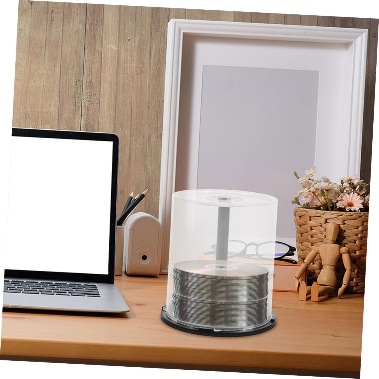 Lot De 3 Boîtes De Rangement Cd 100 Disques Par Bac Organisateur Cd Et Dvd Avec Broche Noire Seau Vide Empilable Pour Maison Et Bureau