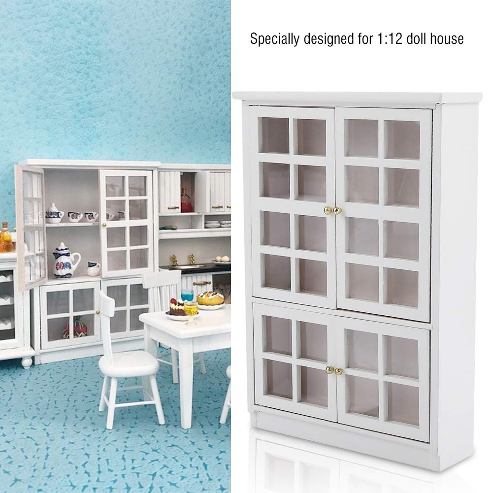 Szafka do domku dla lalek, regał na książki, skala 1:12, miniaturowa drewniana witryna z TRZYMI poziomami, regał na książki, model, DIY dekoracja do domku dla lalek
