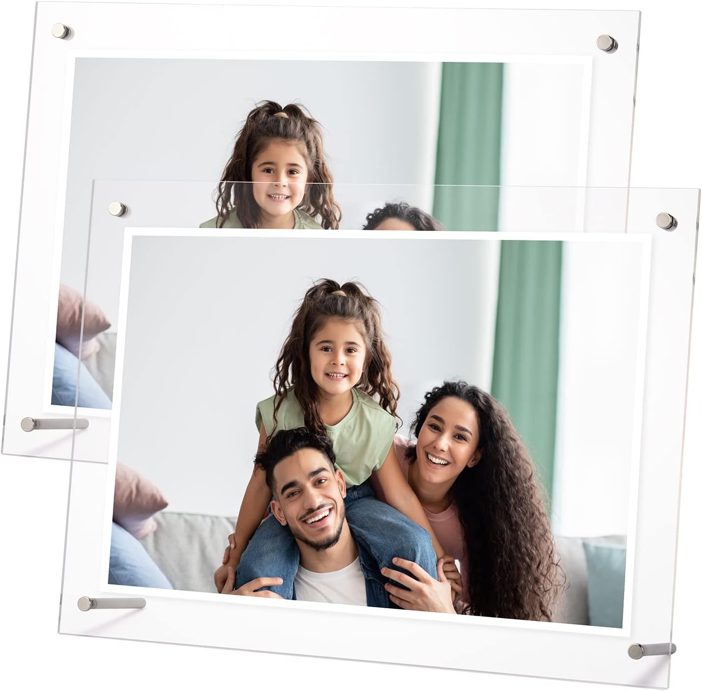 Acrylic Photo Frame A4, Double Panel Clear Picture Frames 33.5x24.5cm