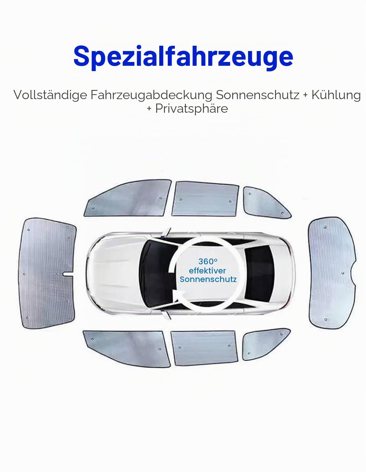 Auto Sonnenschutz Für VW Caddy 2K, Maxi 2003-2019, Volle Fenster, Anti-UV, Auto Fenster Visier, Abdeckungen, Zubehör, Sonnenblende (Maxi All Windows)