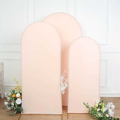 Efavormart - Juego de 3 fundas para arco de boda de elastano color oro rosa mate para soportes de telón de fondo de Chiara con parte superior