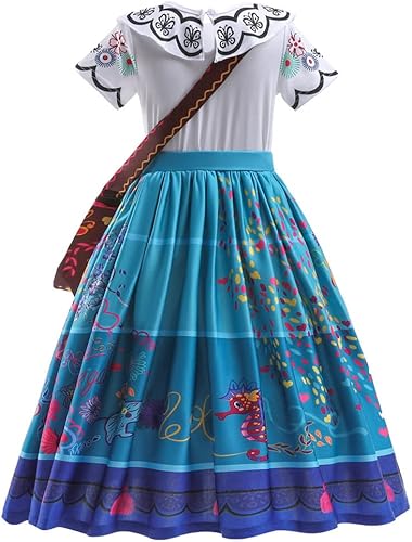 Miniatura 2 de Yipkorra Disfraz de Encanto Mirabel para niñas disfraz de Isabella disfraz de princesa de Halloween con aretes