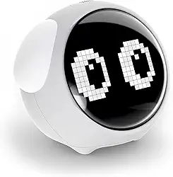 Despertador infantil, configuração de alarme duplo, luz noturna com brilho ajustável, ativação por voz, detecção de temperatura, despertador, brinquedo e presente para crianças,