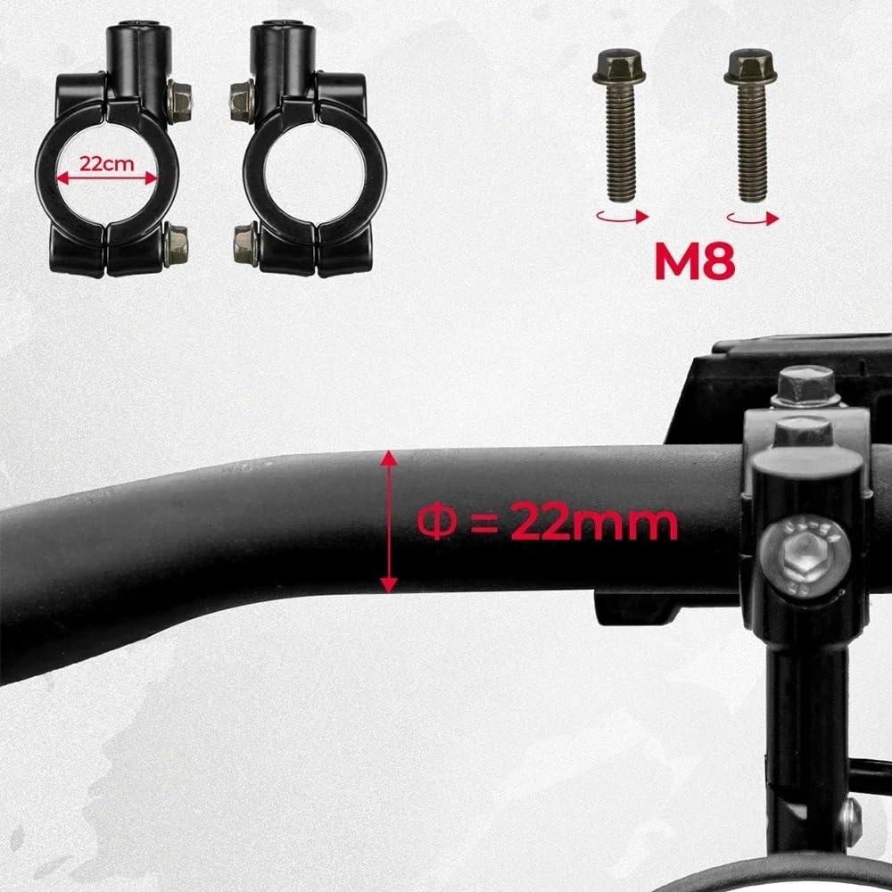 Retrovisor manillar scooter Espejo Retrovisor De Motocicleta Para Manillar 22 Mm Para Bicicleta Eléctrica Para Scooters Para ATV Para UTV Lateral Extremo Barra Aluminio CNC