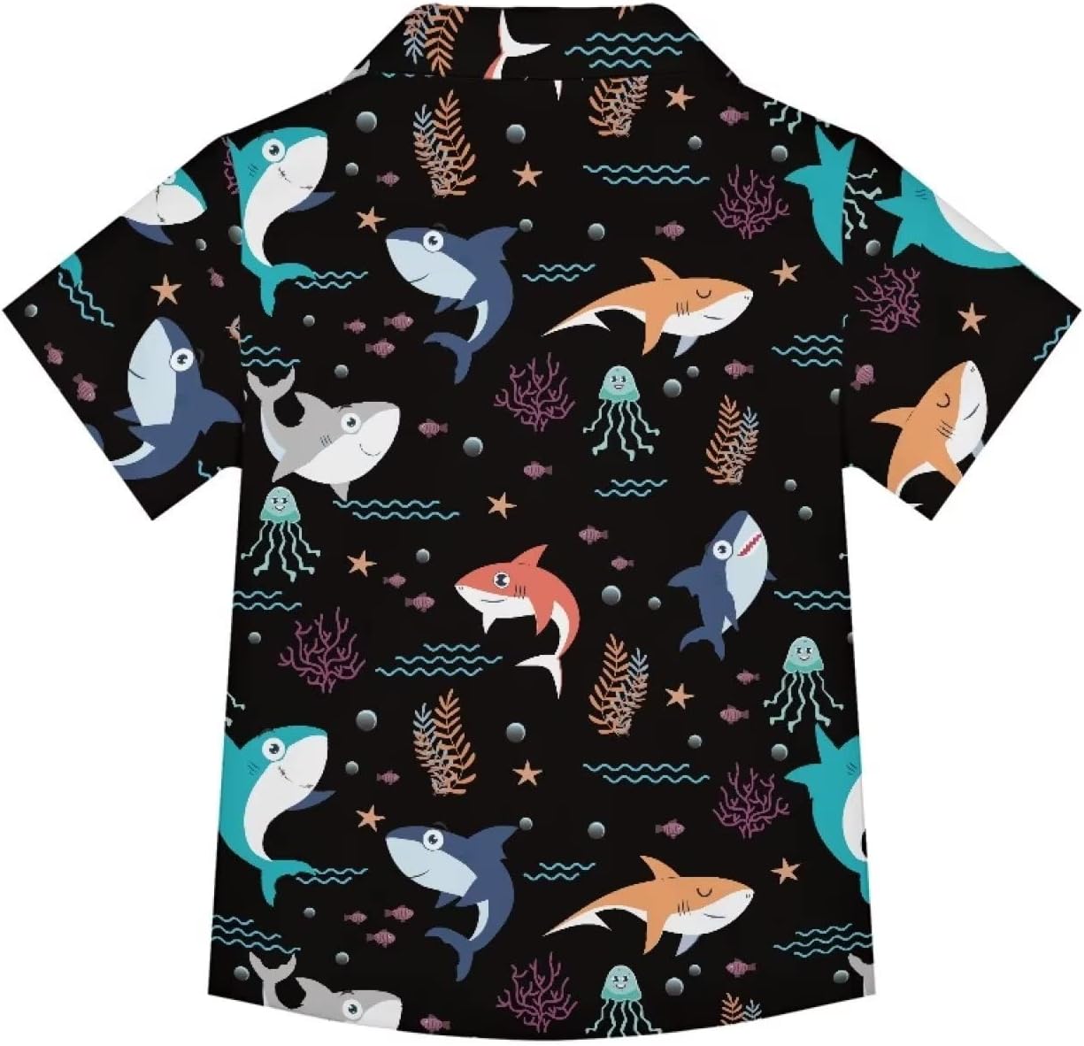 Cool Boys Hawaiian Shirt Lapel Short Sleeve Button Down Kids Hawaiian Shirt for Boys Tropical Beach Shirts