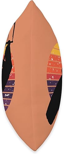 Miniatura 2 de Kitesurf Gifts and Surf Lover Tees by taiche Kitesurfing Lover Black Silhouette Retro Sunset Throw Pillow, 18x18, Multicolor