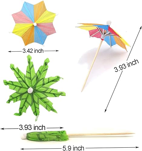 Miniatura 3 de 120 piezas de paraguas de cóctel, sombrillas tropicales hawaianas de papel, paraguas de flores de sandía para decoración de fiestas, decoración de
