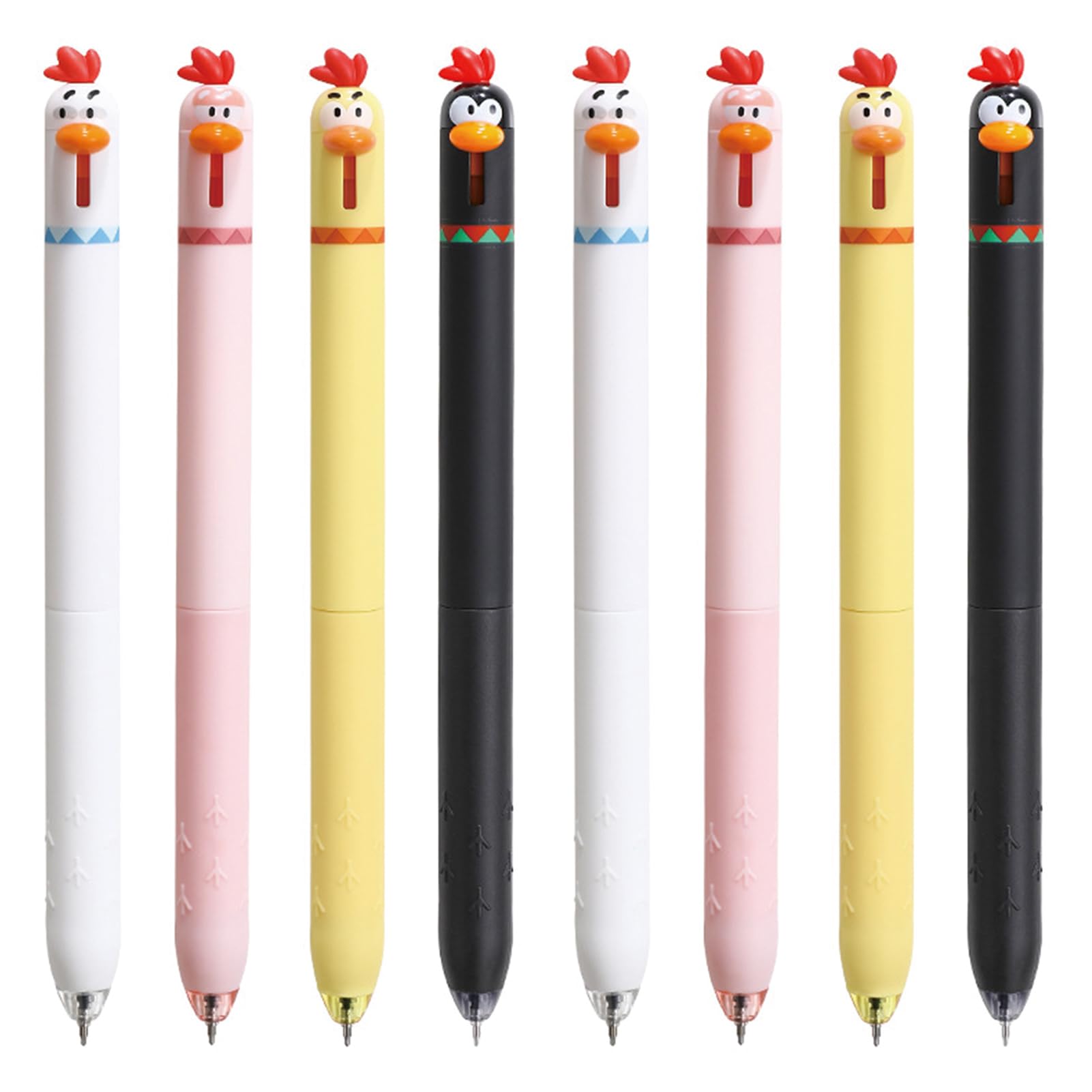 8 szt. Śliczne pisklęta długopisy kreskówka kurczak chowane długopisy zabawny długopis 0,5 mm czarny atrament długopis kawaii dla dziewcząt chłopców kobiet mężczyzn biurowe przybory szkolne