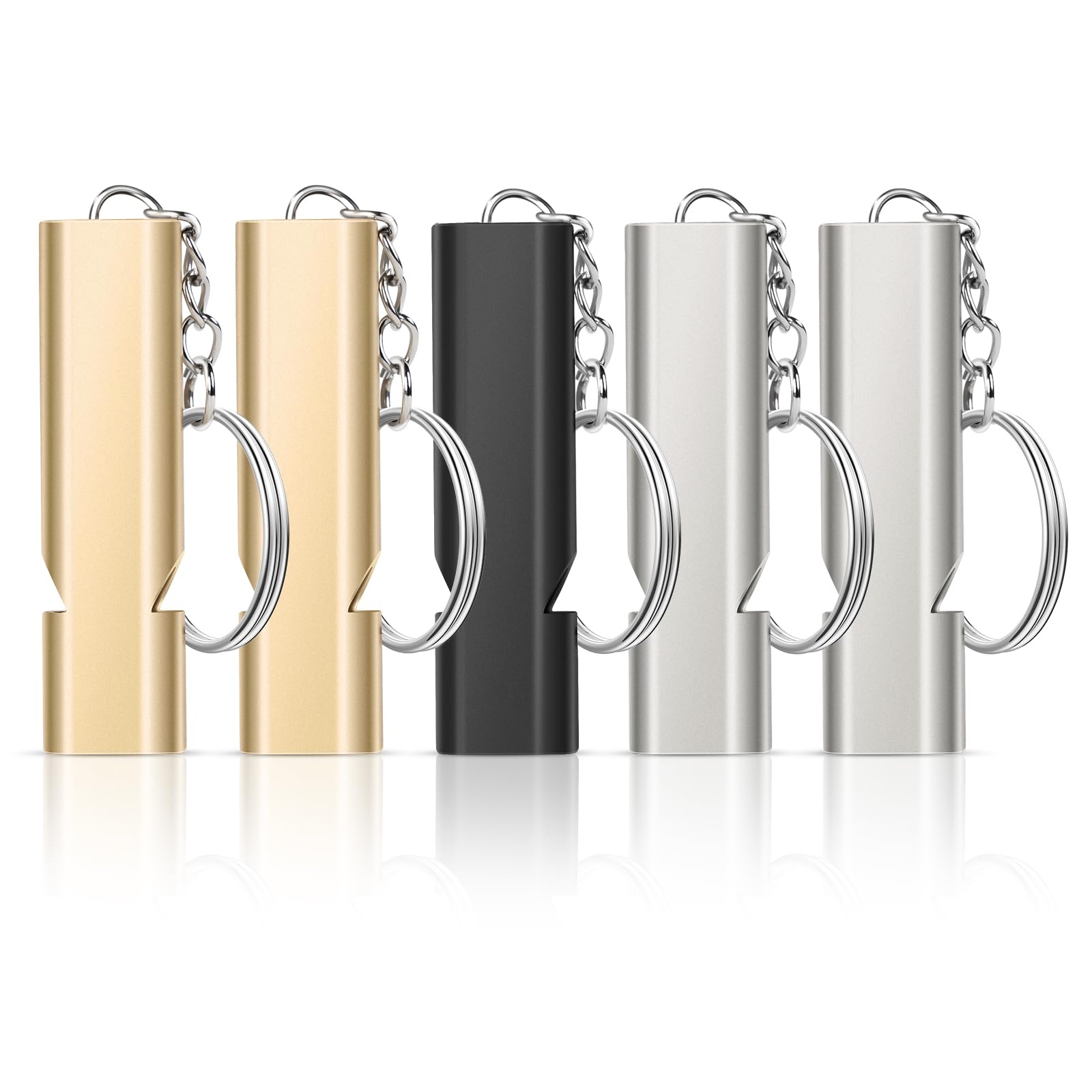 Sifflet De Survie En Aluminium - Double Trou, Haute Fréquence, Porte-clés, Pour Randonnée, Camping, Urgence