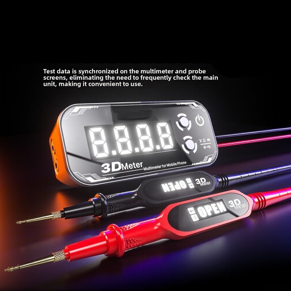 Multimetro digitale ad alta precisione, con display a tre schermi, tester di capacità di tensione, tester professionale multifunzione per test elettrici