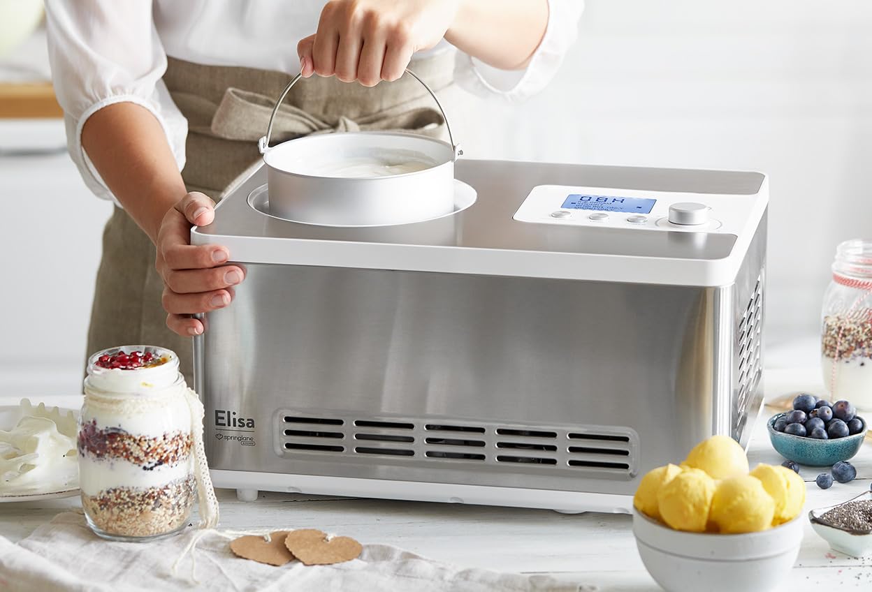 SPRINGLANE Contenitore per gelato in acciaio inox per macchina del gelato, contenitore aggiuntivo (Elisa, 1,5 L)
