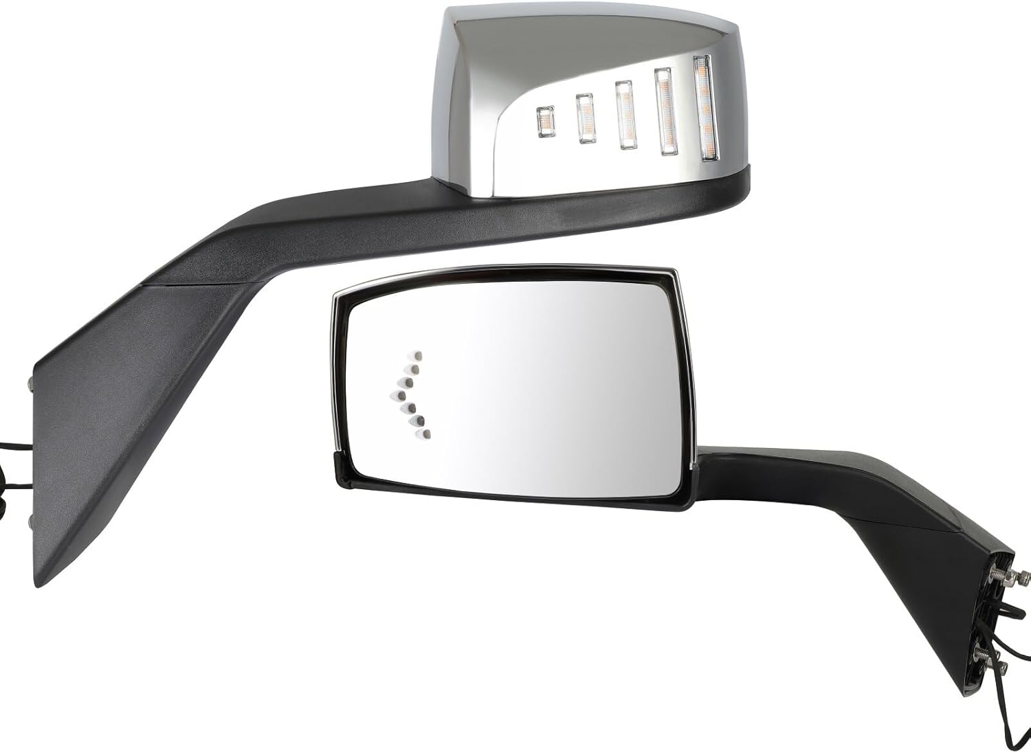 ECCPP Truck Hood Mirrors Passenger+Driver Side Heavy Duty Mirrors Replacement Fit For 2004-2018 For Volvo Vnl For Vn Series Manual Adjusted