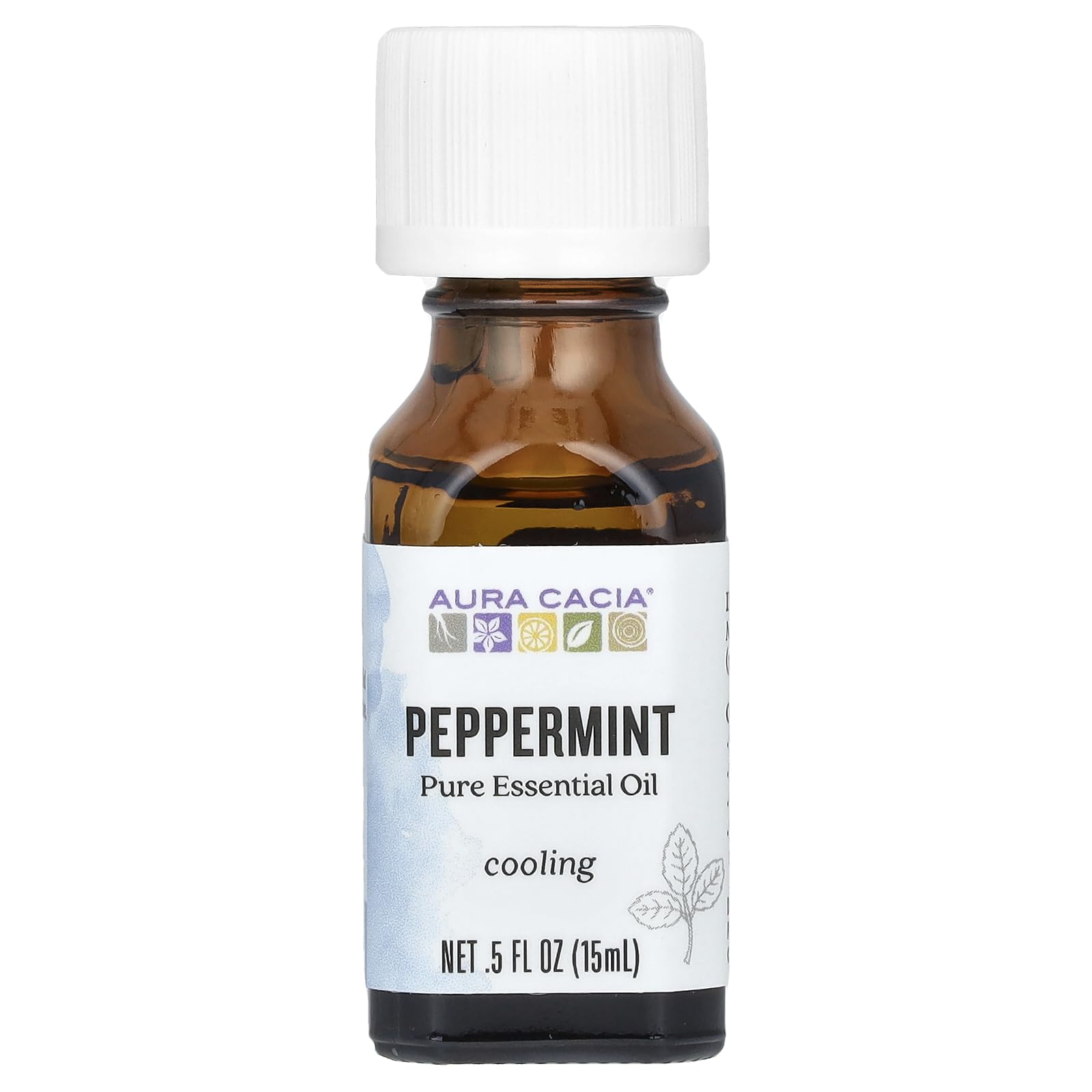 Aura Cacia Pure Aromatherapy 100% Pure Essential Oil, Peppermint, 0.5-Ounces