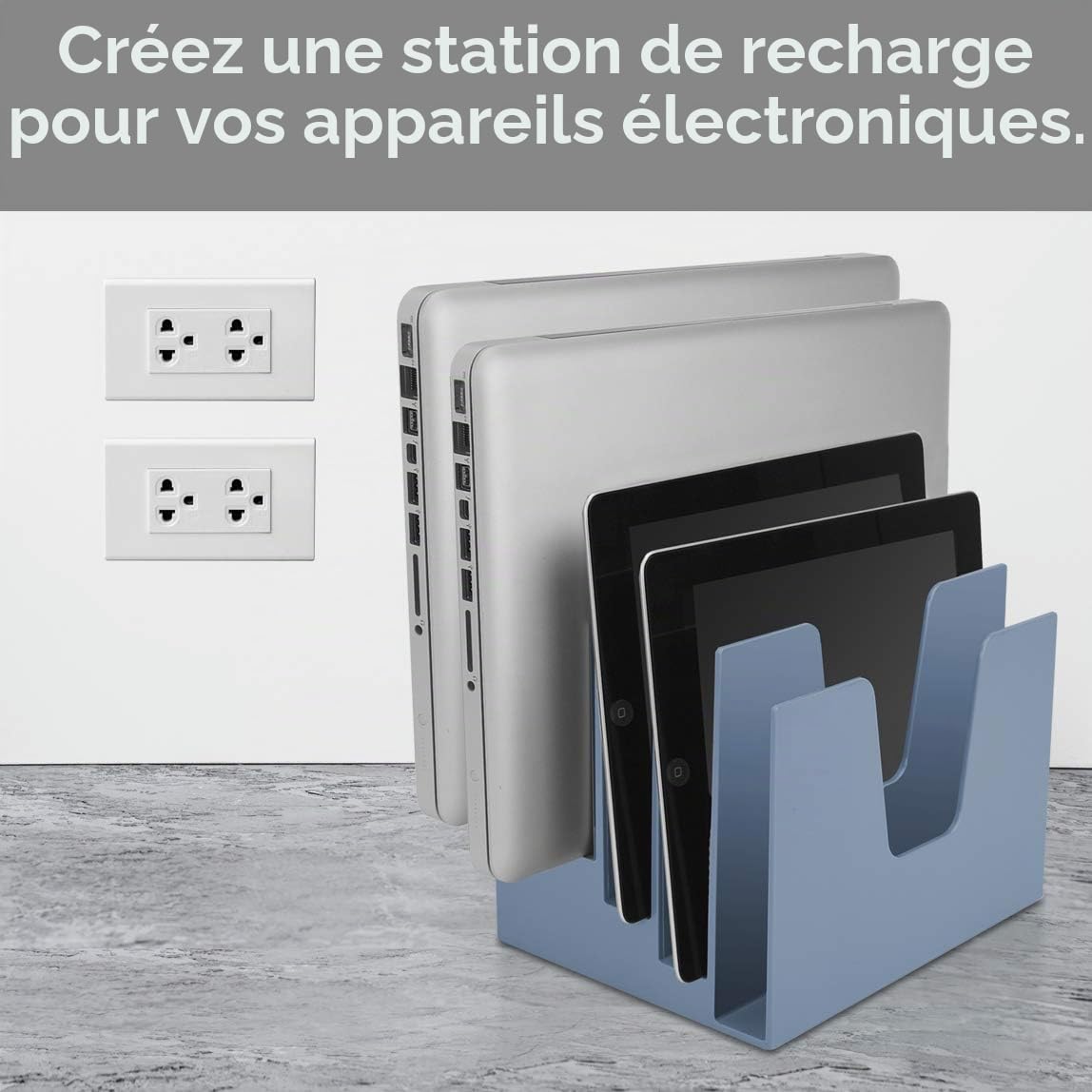 Acrimet Organisateur de Trieur de Bureau de Fichiers avec 5 Compartiments Incliné (Classeur de Bureau de Fichiers) (Plastique) (Couleur Bleu)
