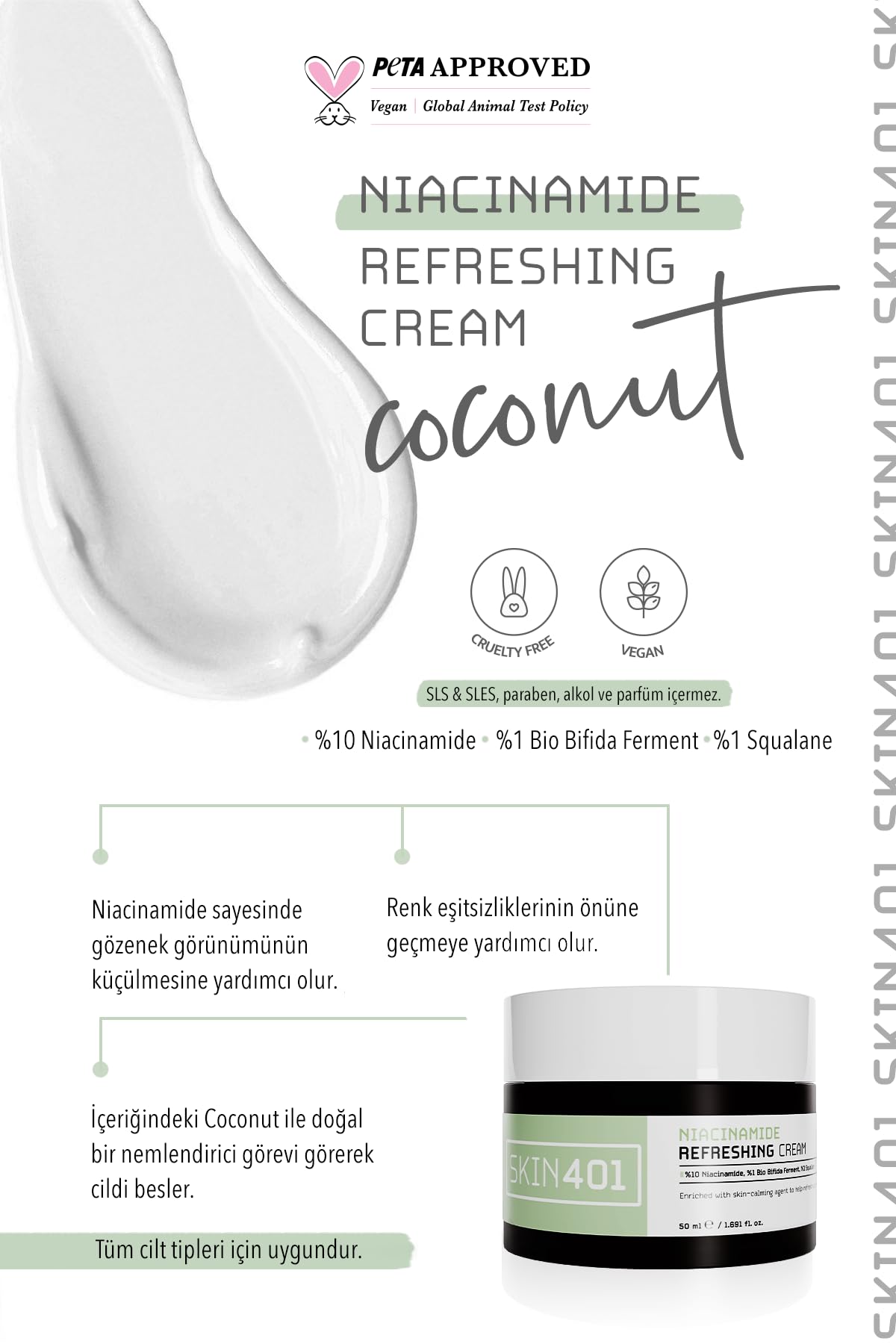 Skin401 Niacinamide Canlandırıcı ve Aydınlatıcı Krem 50ml