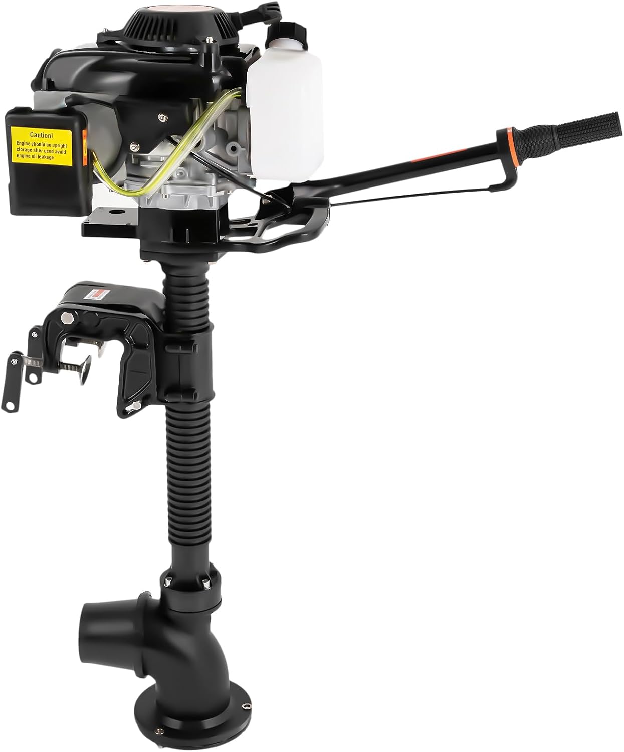 4HP 55CC 4 Stroke Outboard Engine, 2.9KW Manual Start Gas Boat Motor with Wind Cooling and CDI Ignition System Tiller Control, Gasoline Outboard Motor Jet Pump Outboard Engine