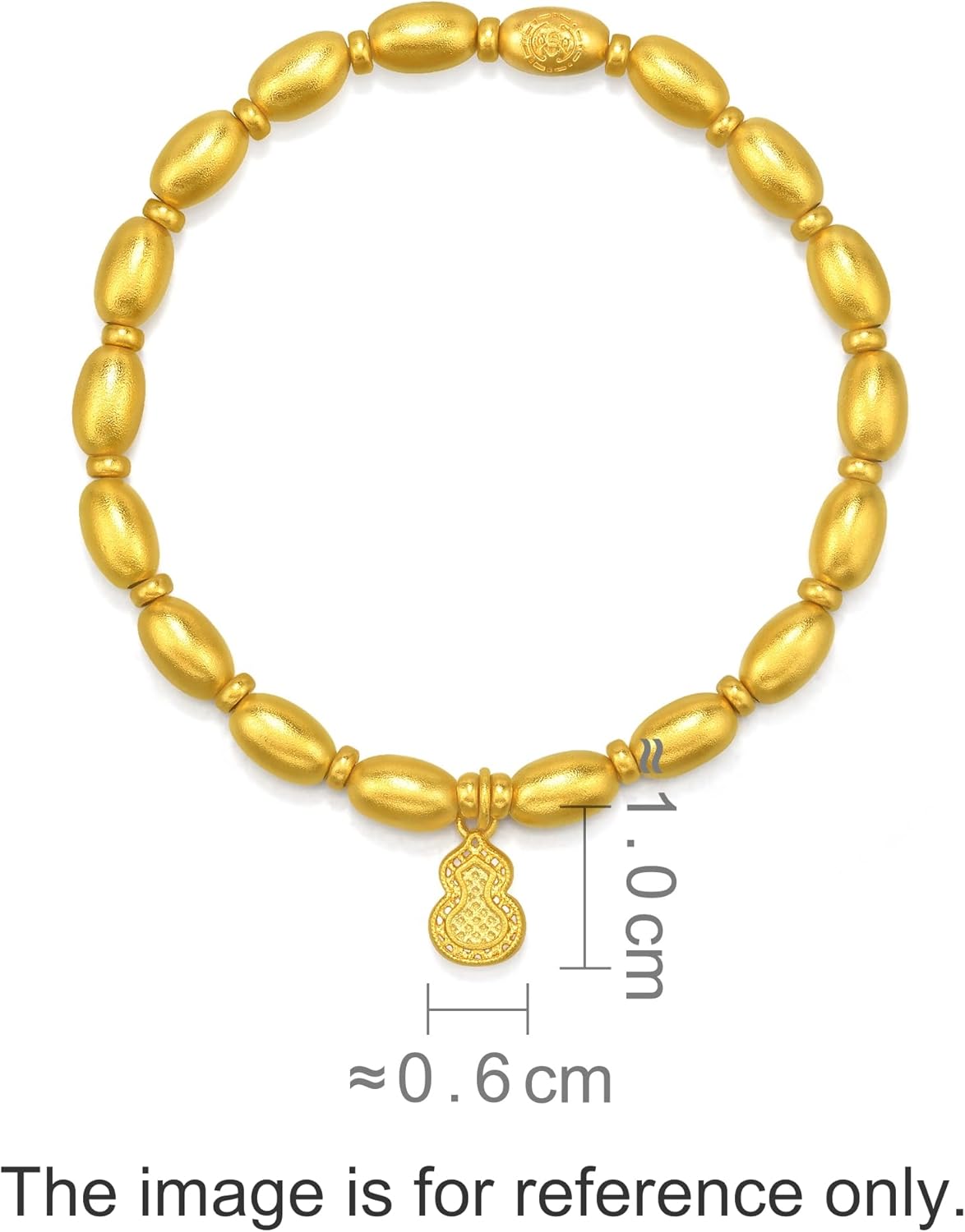 CHOW SANG SANG 999.9 24K Pure Gold Cultural Blessings Gourd Wulu Bracelet for Women 14.5cm 94523B Price-by-Weight 18.34g Gold
