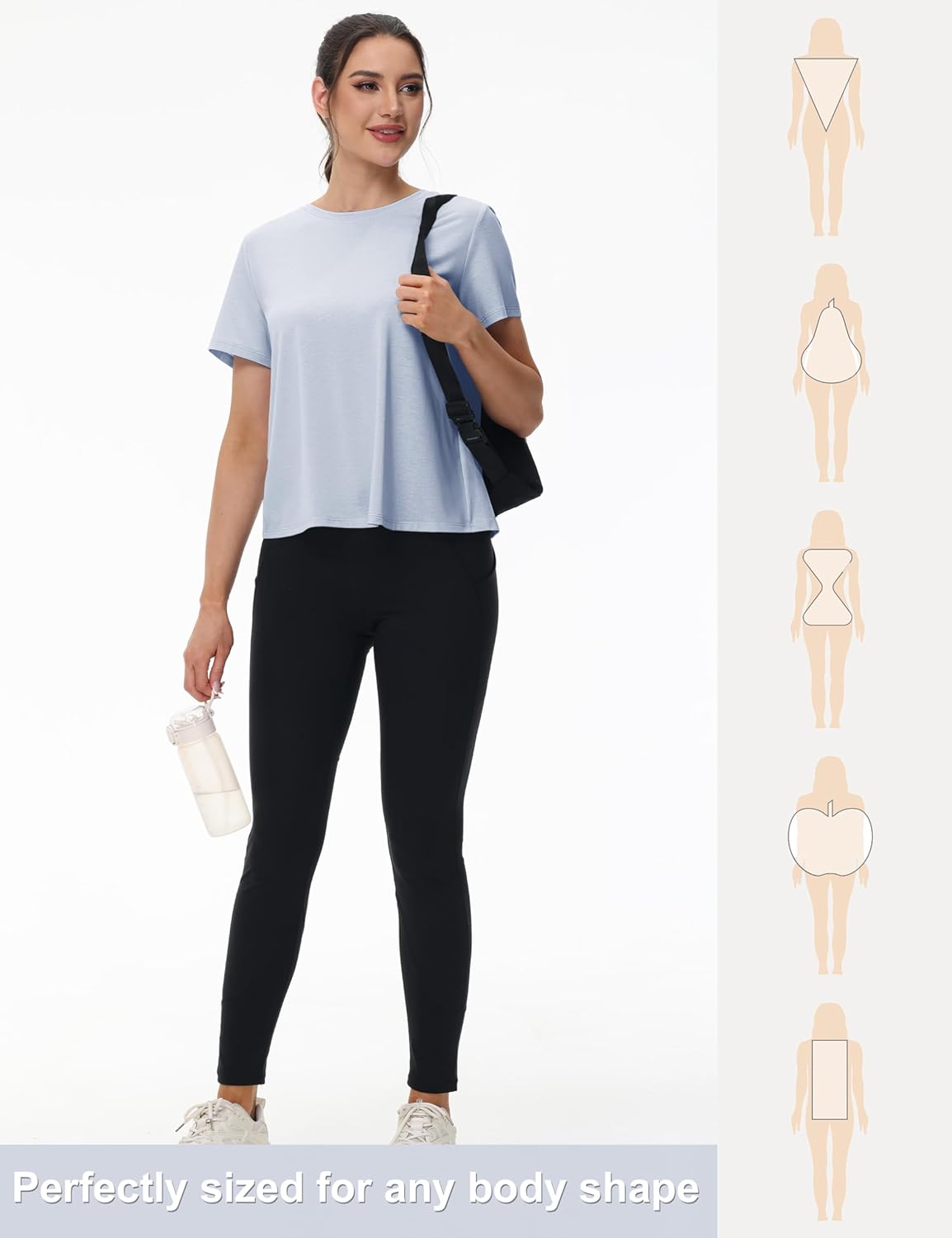 TACVASEN Workout Tops for Women Short Sleeve Cropped Split Back Athletic Shirts Breathable Exercise Running Gym Shirts - Image 5