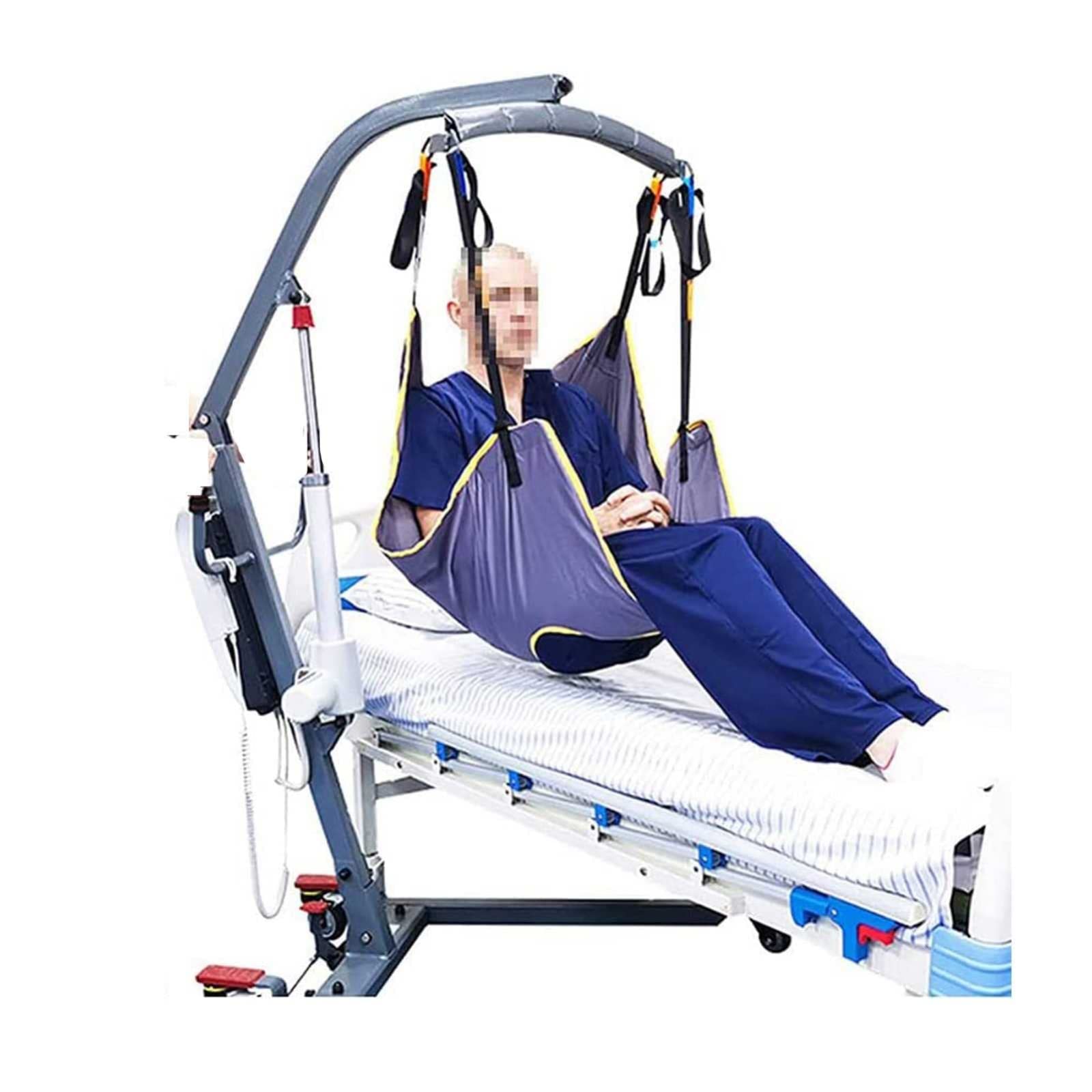 Imbracatura per sollevamento paziente in rete per bagno, gamba divisa, imbracatura per trasferimento completo del corpo per un facile spostamento dal letto alla sedia a rotelle, sedia da doccia e