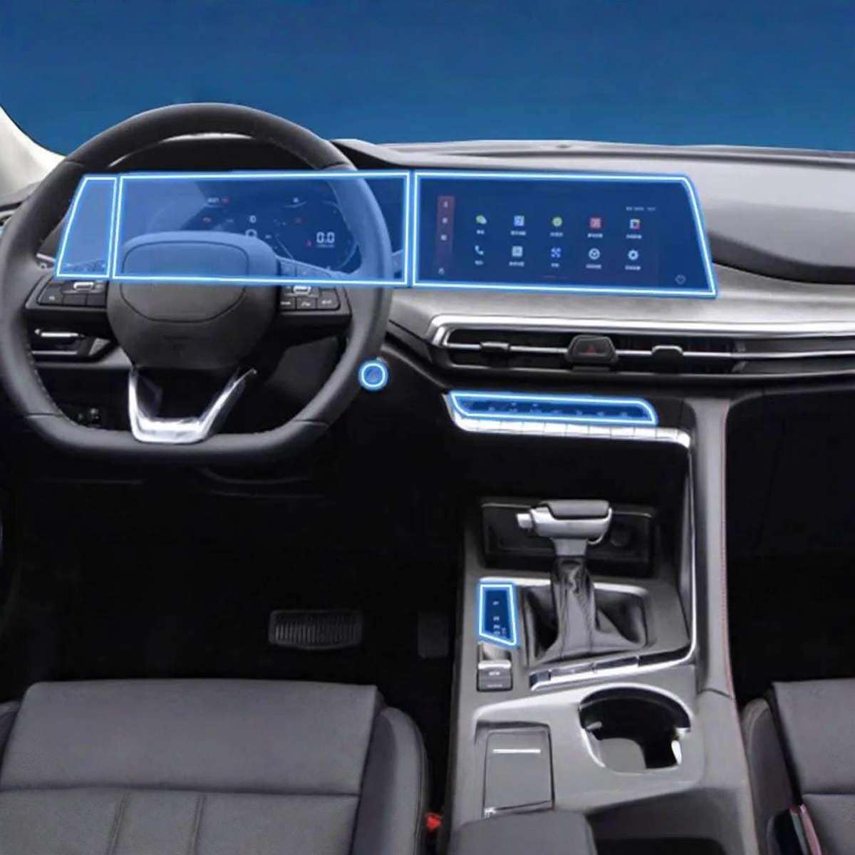 Car Interior Center Console Media Dashboard Navigation TPU Protector Film Anti-Scratch, for CHANGAN CS35 Plus 2022 2023 2024