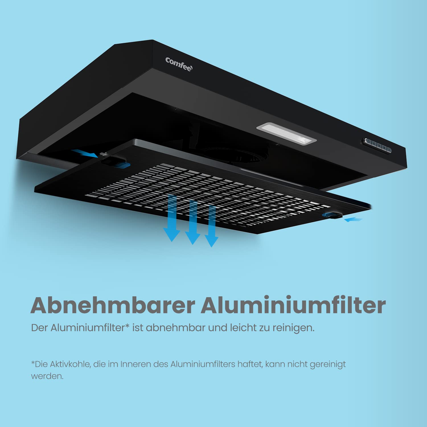 COMFEE' CHU 3.6F17BB 60cm Unterbauhauben Dunstabzugshaube Unterbau mit Edelstahl – Bild 4