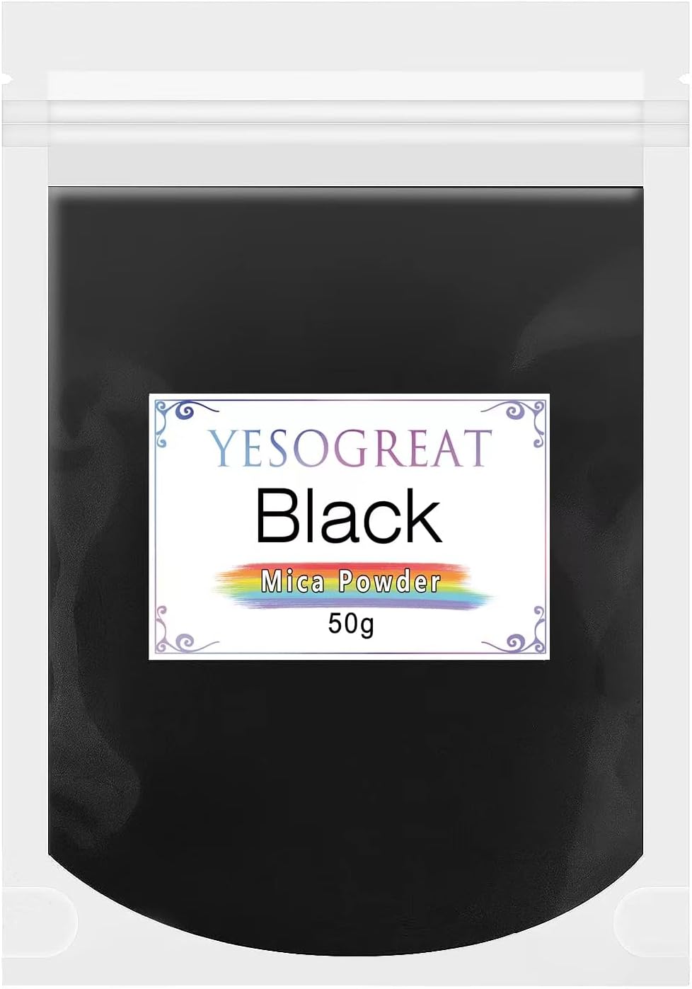 Black Mica Pigment Powder, 50g Mica Powder for Candle