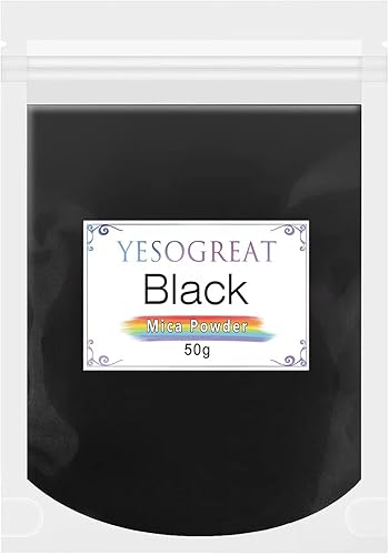Pigmento en polvo de mica negra, 1.76 oz de polvo de mica para hacer velas de jabón, pigmento de resina brillante en polvo para arte de resina,
