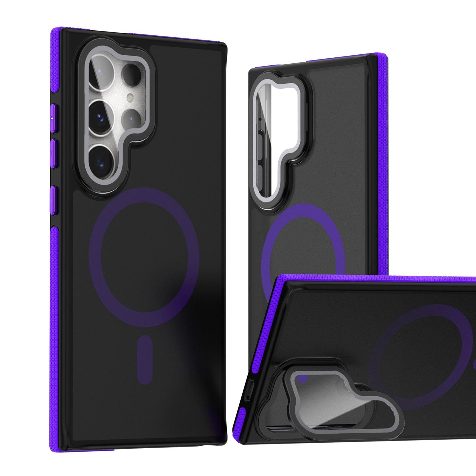 TYLYJSU Magnetic Case for Samsung Galaxy S26 Ultra/S26 +/S26, Lens Stand Ultra Thin Wireless Charging Shock Absorbing Cover,Purple,S26