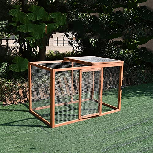 DHYBDZ Geflügelkäfig im Freien, Hühnerstall aus Holz mit Auslauf und abschließbarer Tür, Haustierstall für Garten… – Bild 5