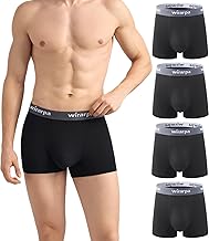wirarpa Boxer Homme Caleçon Hommes Modal Doux Confortable Trunk sans Etiquette Lot de 4