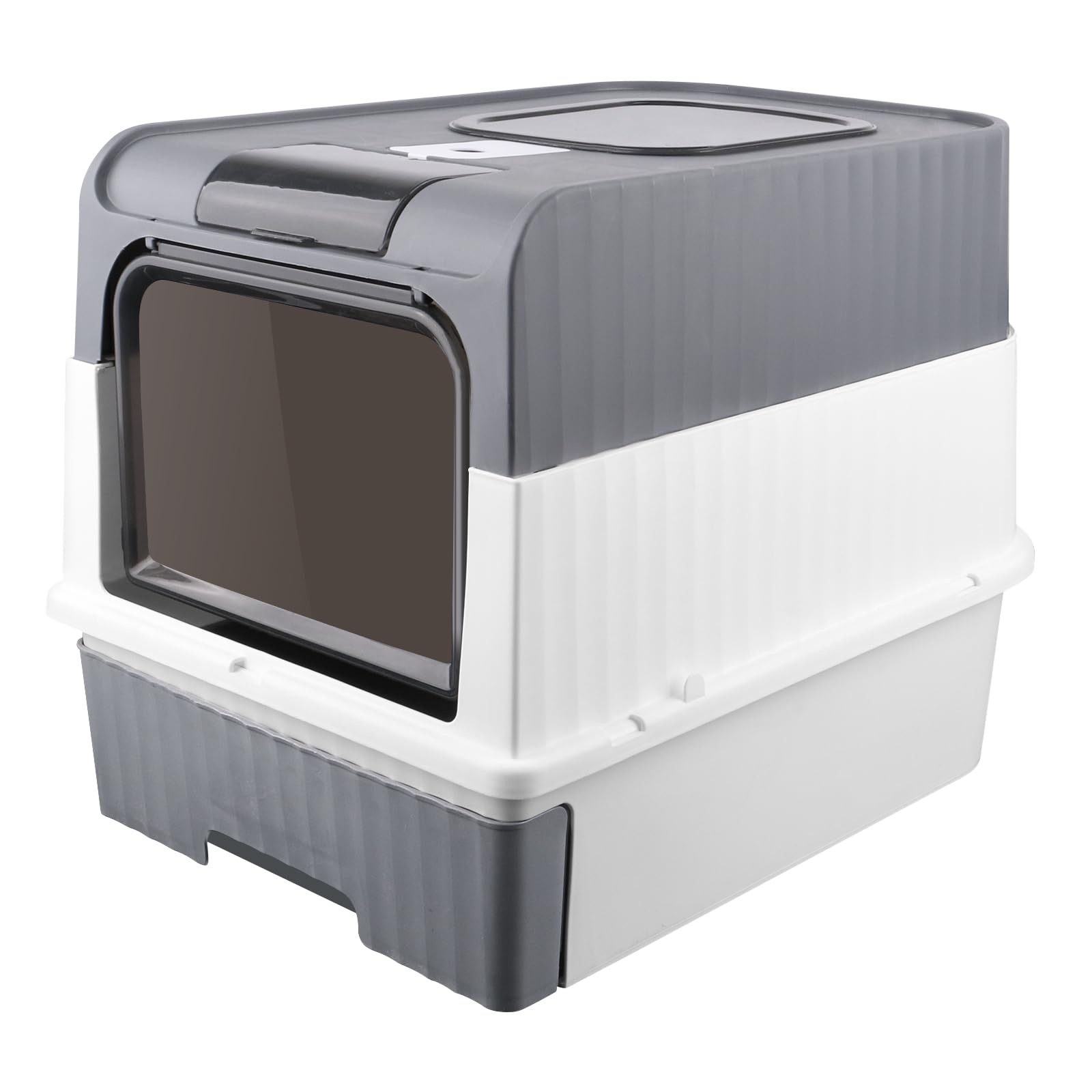 Bac à litière pour Grands Chats, Filtre et Pelle à litière, fermé et Facile à Nettoyer,Maison de Toilette pour Chat Meuble litière Chat bac à litière 2 Portes avec Pelle et bac Amovible