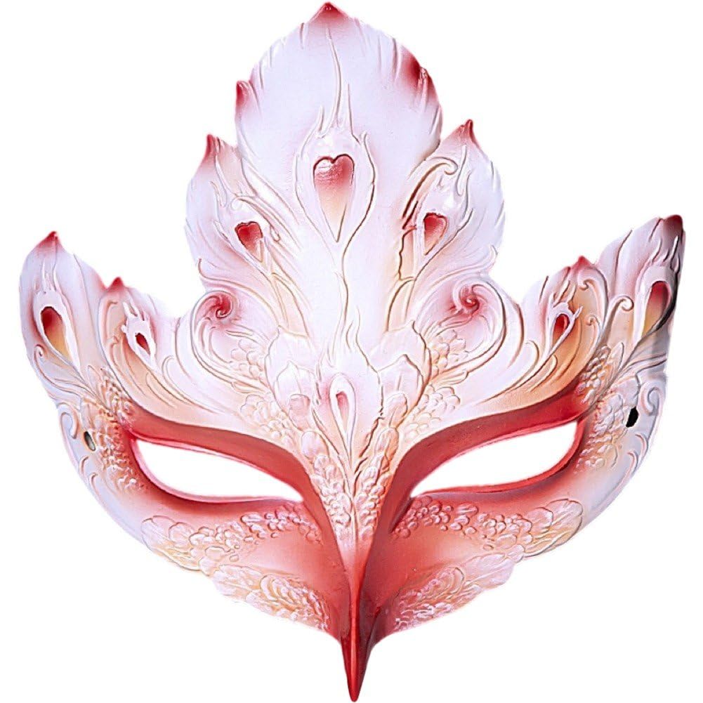 Ppmter Red Masquerade Mask, Vintage Ancient Style Flying Bird Mask Half Face Mardi Gras Mask Venetian Mask For Carnival Masquerade Halloween Party