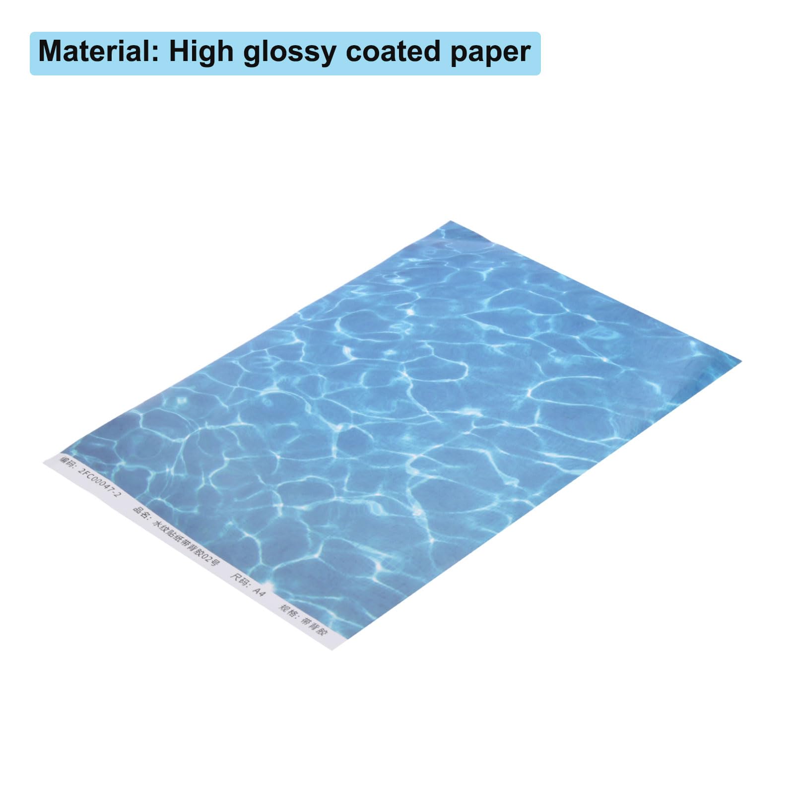 6 Sheets Sky-Blue Water Ripple Stickers - Self-Adhesive DIY Dollhouse & Model Decor