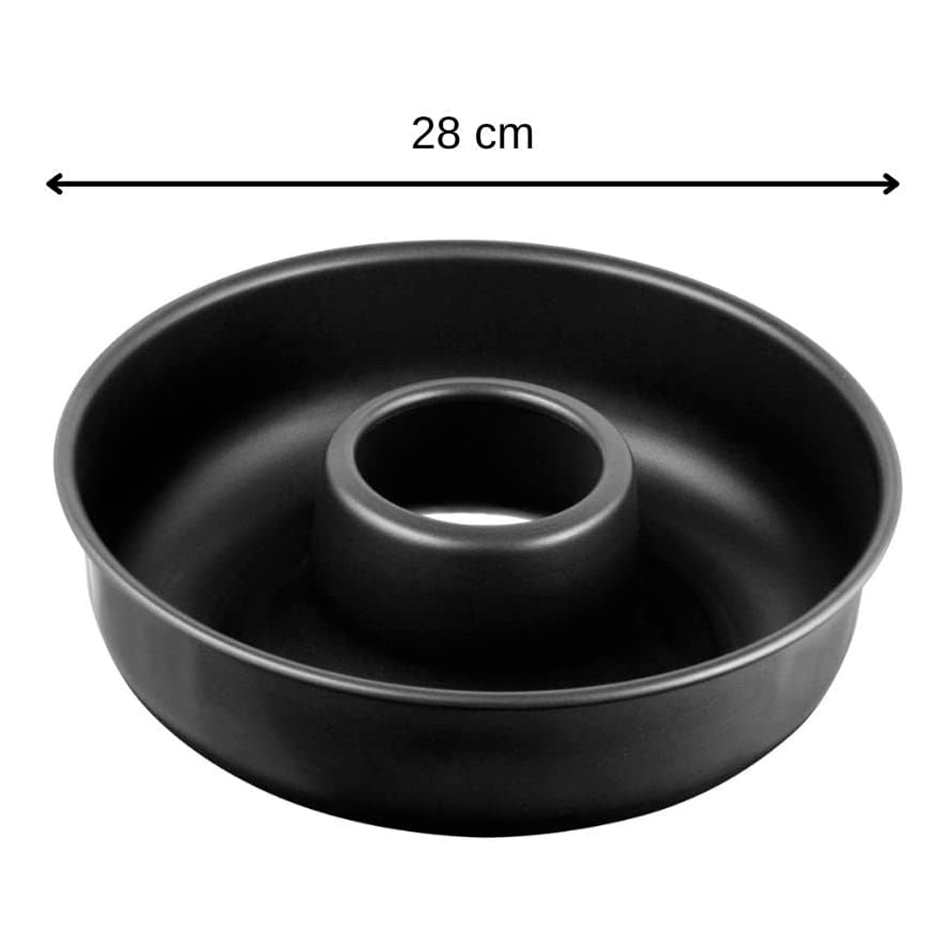 Zenker Stampo per Ciambella Liscia con Foro Centrale Ø28 x 7cm, in Acciaio Carbon Steel con rivestimento Antiaderente, per Casatiello, Tortano e dolci tradizionali Italiani
