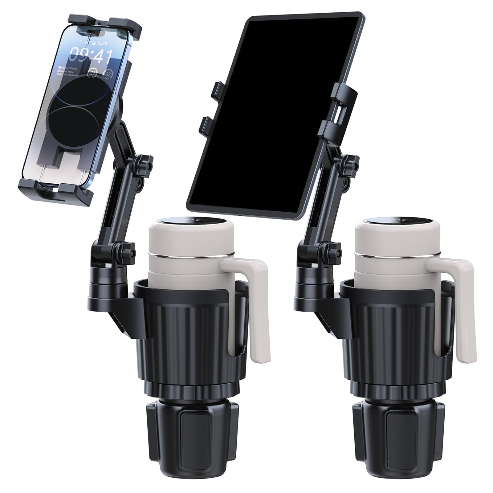 Supporto sicuro per tablet per auto, regolabile per dispositivi da 4 a 12, 9 pollici, supporto per tablet da cruscotto