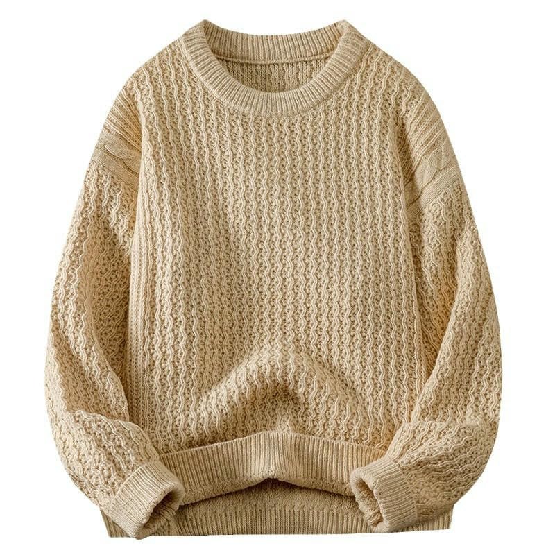 Pull tricoté col rond homme ample idéal pour les sorties urbaines en hiver - 4