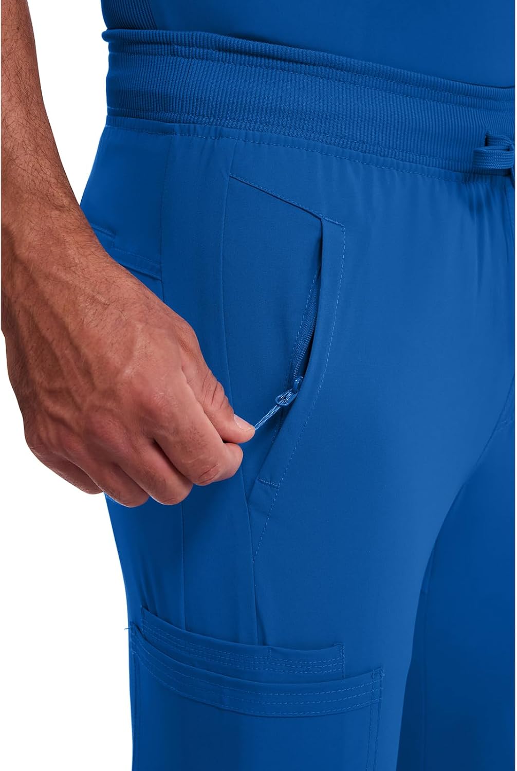 Cherokee Mens Mid Rise Jogger Scrub Pants with Zipper Cargo Pocket 360 Stretch Moisture Wicking PROTX2 Fabric - CK004A - Image 3