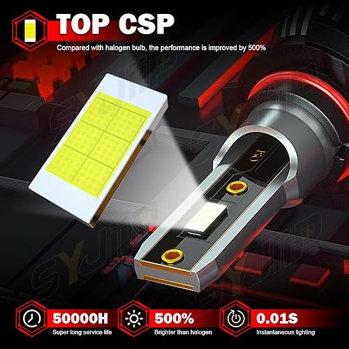 Miniatura 5 de SYJIIP Compatible con bombillas Toyota Siena 2011 2012 2013 2014 2015 2016 2017 2018 2019 2020, haz alto 9005 + haz bajo H11 + luces antiniebla H8,