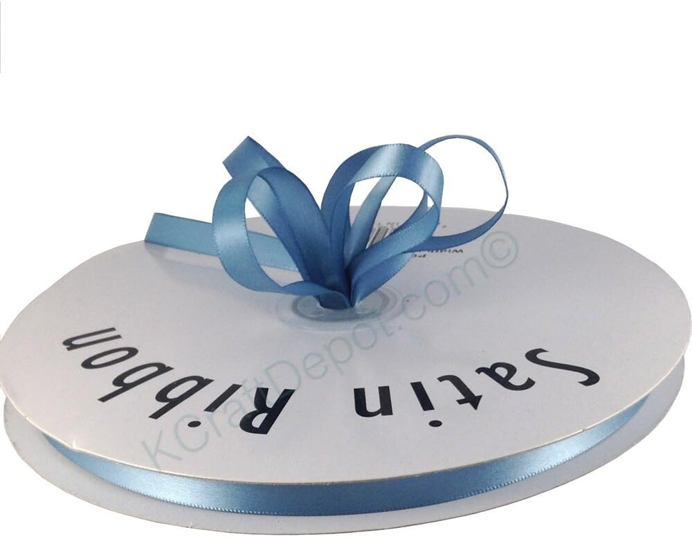 1/4"(6mm) Satin Ribbon Single Faced 100 Yards - Antique Blue